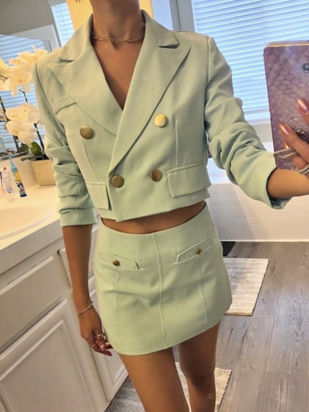 Never Used Sage Green Skirt Set